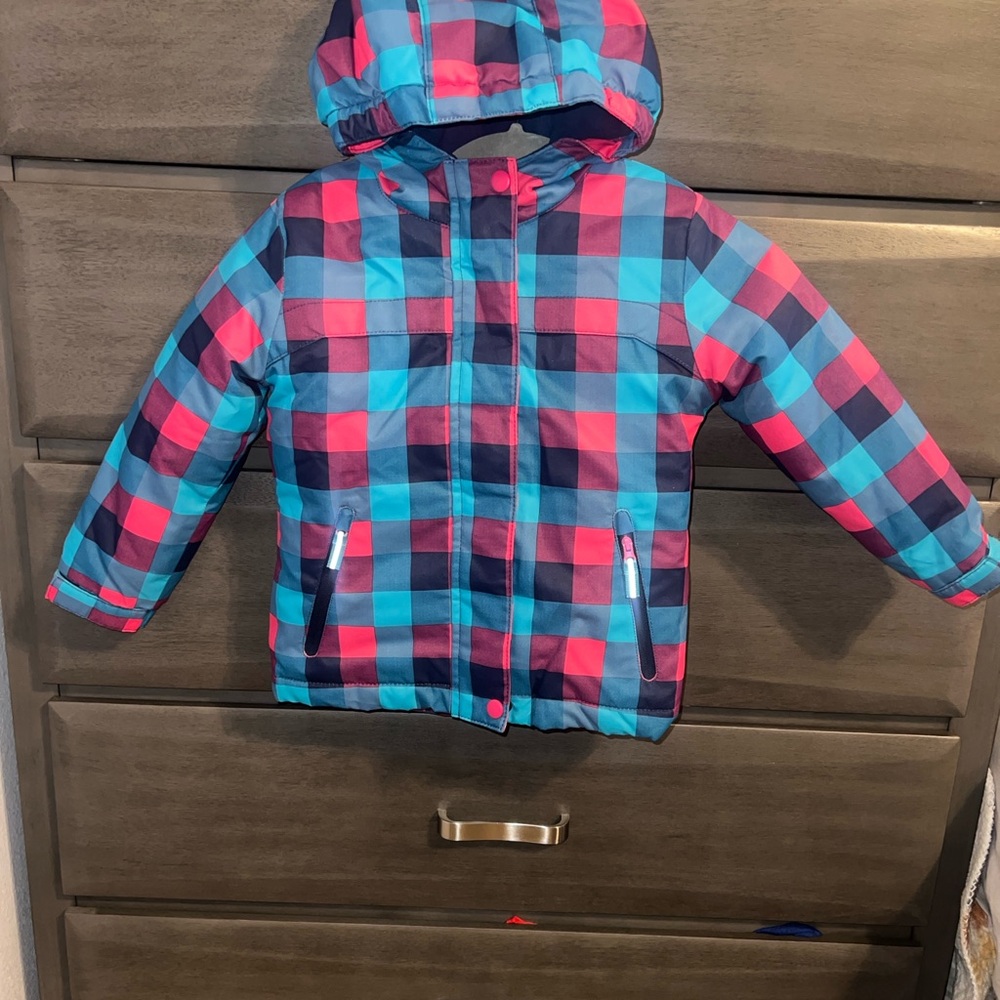 Cat & Jack Vibrant Plaid Hooded Jacket
